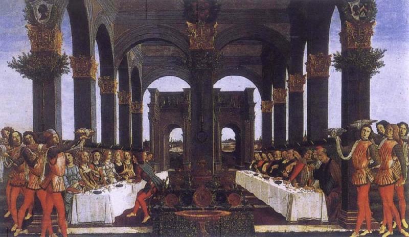 Sandro Botticelli The novel of the Anastasius degli Onesti the wedding banquet Germany oil painting art
